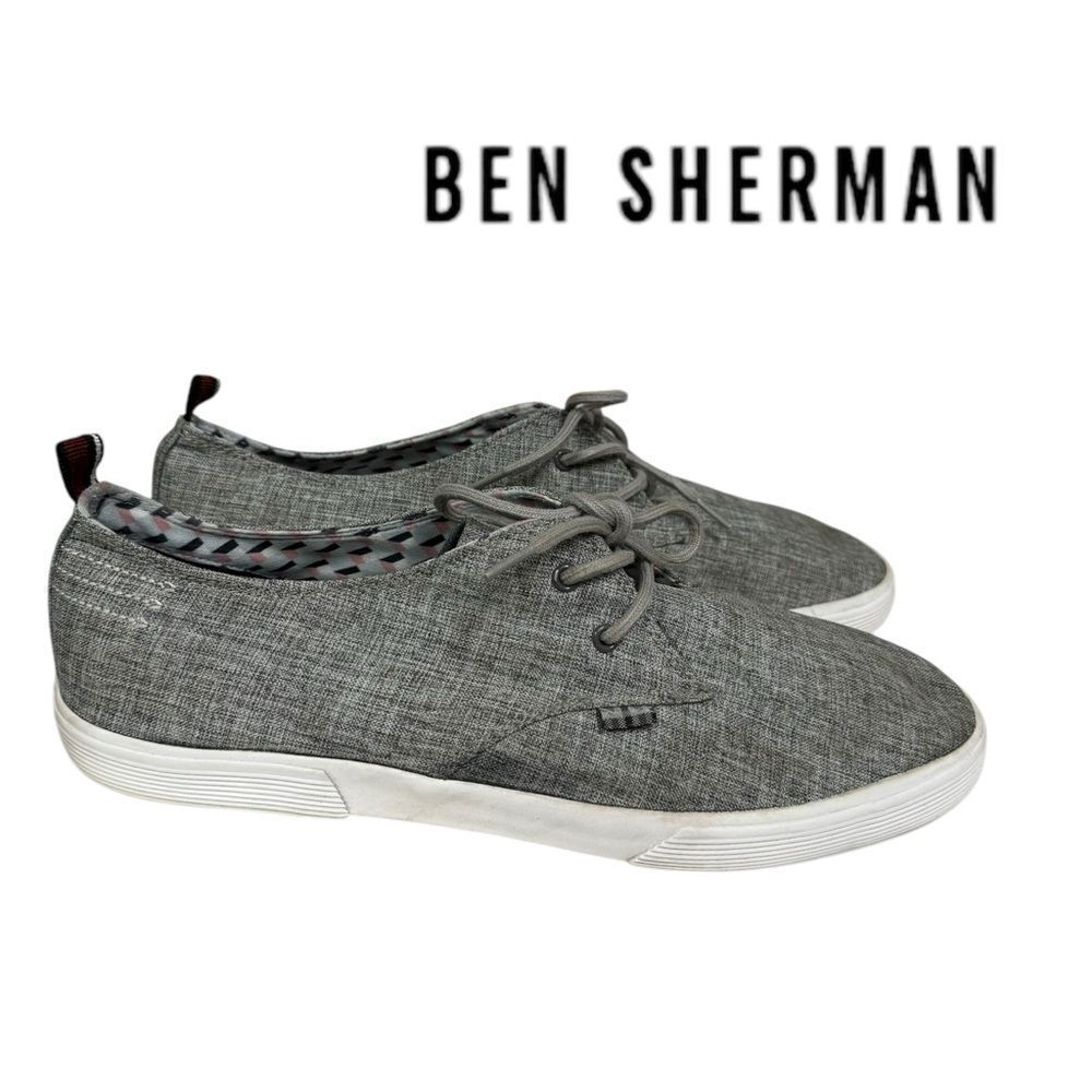 Ben Sherman Bradford Oxford Grey Canvas Men's Shoes Sneakers 13